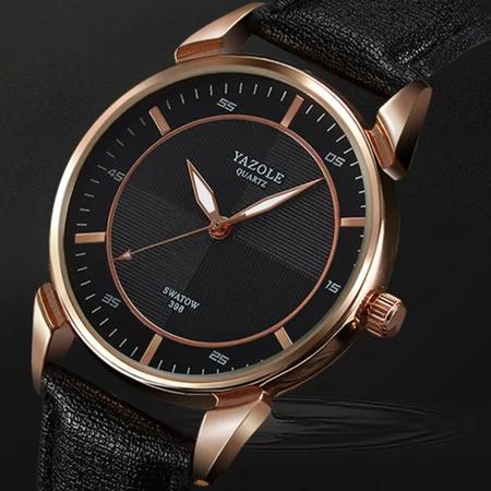 Imagem de Relógio Marrom com detalhes Cobre com fundo Preto Presente para namorado com caixa Importado Luxo