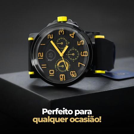 Imagem de Relogio masculino aço inox preto qualidade premium original analogico presente social grande casual