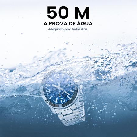 Imagem de Relógio Masculino Analógico Casio Prata Aço Original Prova D'água Garantia 1 ano