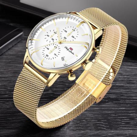 Relógio Masculino Phillip London Analógico Dourado - PL80231645M