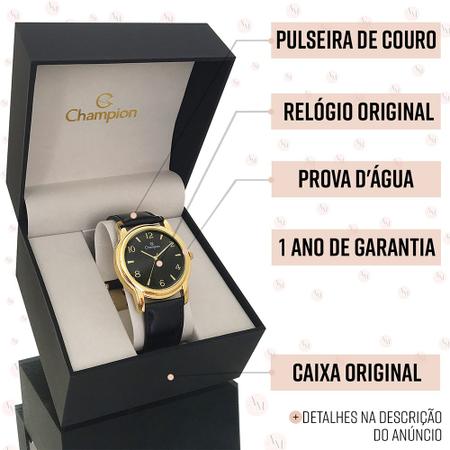 Imagem de Relógio Masculino Champion Dourado Preto Original 1 Ano de Garantia