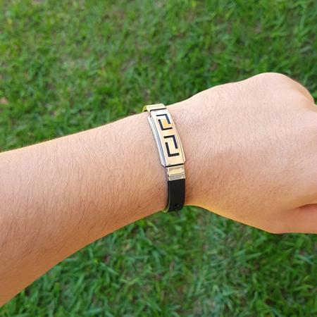 Imagem de Relógio Masculino Curren Dourado Luxo + Pulseira Bracelete