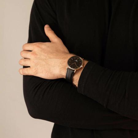 Imagem de Relógio Masculino De Couro Saint Germain Murray Black Rosé Gold 40mm