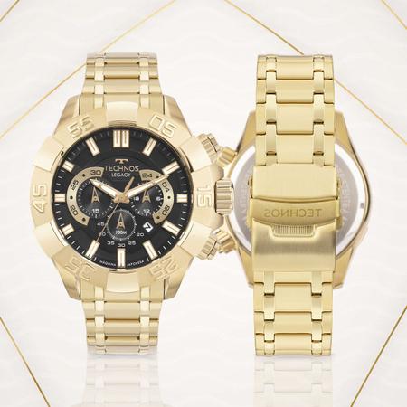 Imagem de Relógio Masculino em Aço Inoxidável Dourado Luxo Technos