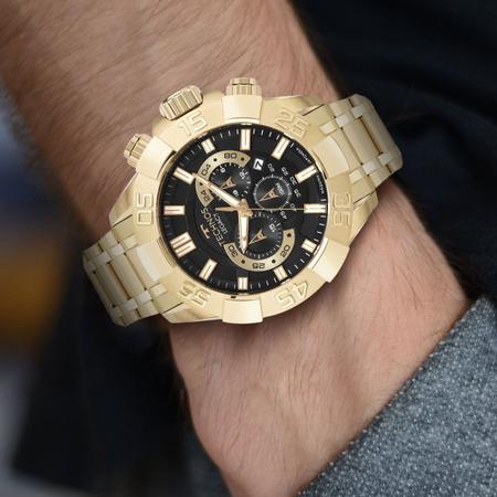 Imagem de Relógio Masculino em Aço Inoxidável Dourado Luxo Technos