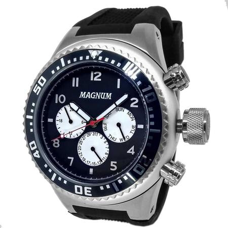 Relógio Magnum Sports Masculino MA34192T Pulseira Borracha em