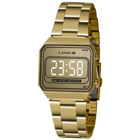 Imagem de Relógio Masculino Lince Digital Espelhado Mdg4644L Dourado