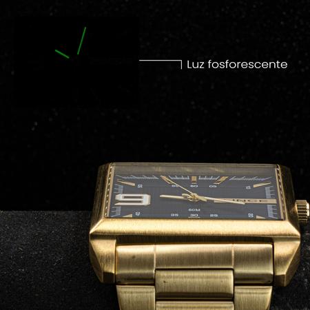 Imagem de Relógio Masculino Lince Dourado Clássico Original Prova D'água Garantia 1 ano   