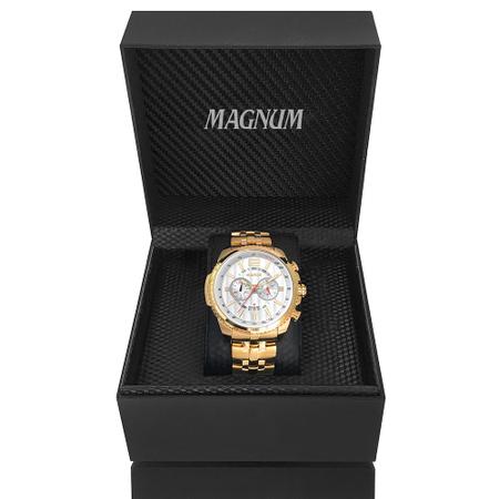 Relógio Masculino Magnum Dourado Original 2 Anos Garantia - AliExpress