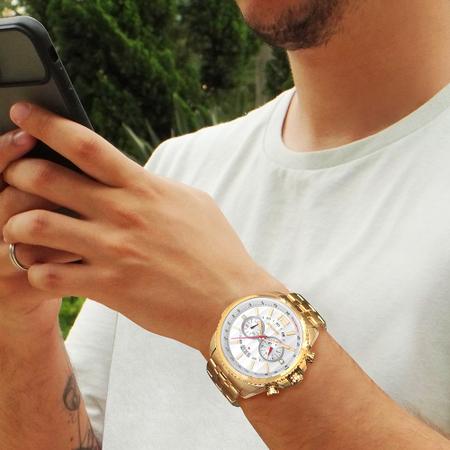 Relógio Magnum Masculino Prata Automático Garantia 2 Anos e carteira, Magalu Empresas