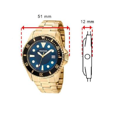 Relógio Magnum Dourado Quartz MA33764U - Relógio de Pulso - Magazine Luiza