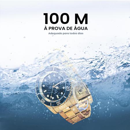 Imagem de Relógio Masculino Magnum Dourado Original Prova D'água Garantia 2 anos 