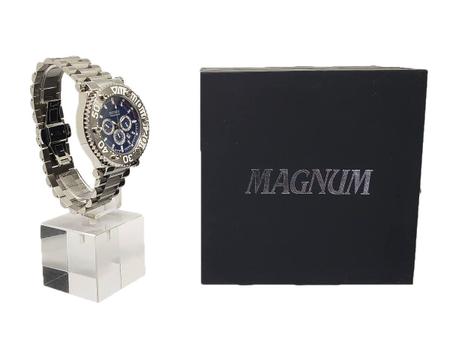 Relógio Magnum Masculino Cronógrafo Ma32121a Aço Original Cor Da Correia  Prateado Cor Do Bisel Prateado Cor