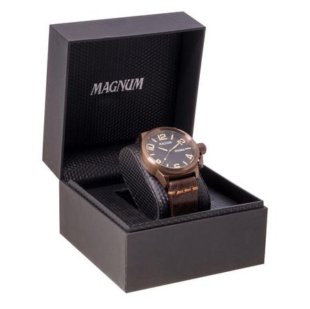 Relógio Magnum Analógico Bronze Masculino Couro Marom MA33399R