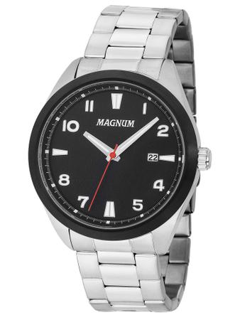 Relógio Magnum Masculino Preto Silicone MA34414Q