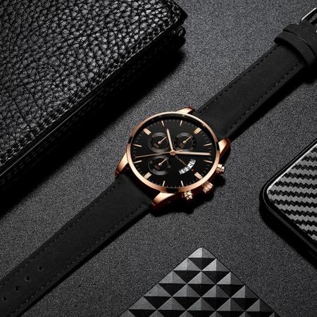 Imagem de Relógio Masculino Preto Com Cobre Caixa Luxo