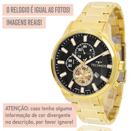 Imagem de Relógio Masculino Technos Dourado 1 Ano De Garantia Original