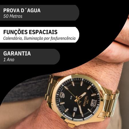 Imagem de Relógio Masculino Technos Dourado Analógico 2117LDHS/1P Prova DAgua 50 Metros