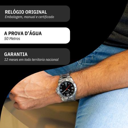 Imagem de Relógio Masculino Technos Prata Analógico Com Calendário 2115MYK/1P