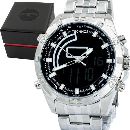 Imagem de Relógio Masculino Technos Tachymeter Sport Prata Original Prova D'água Garantia 1 ano