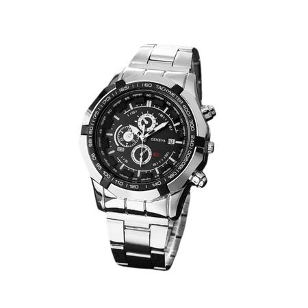 Relógio Masculino Top Luxo Prata Aço Moda Moderno - anjo da mamãe Imagem de Relógio Masculino Top Luxo Prata Aço Moda Moderno