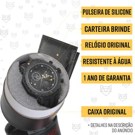 Imagem de Relógio Masculino Weide Analógico e Digital Original Preto