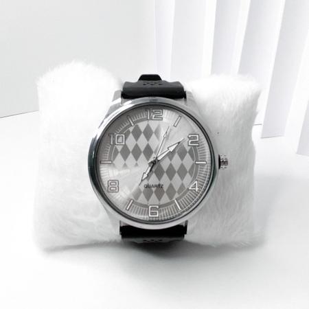 Imagem de Relógio moderno masculino elegante modelo losango pulseira em silicone