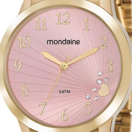 Imagem de Relógio Mondaine Feminino Dourado 53756LPMVDE1 Analógico 5 Atm Cristal Mineral Tamanho Grande