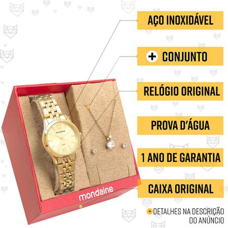 Imagem de Relógio Mondaine Feminino Dourado Original Luxo Prova Dágua