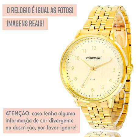 Imagem de Relógio Mondaine Feminino Garantia 1 Ano Dourado Prova Dágua
