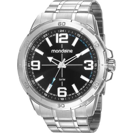 Imagem de Relógio Mondaine Masculino Prata 53832G0MVNE3 Analógico 5 Atm Cristal Mineral Tamanho Grande