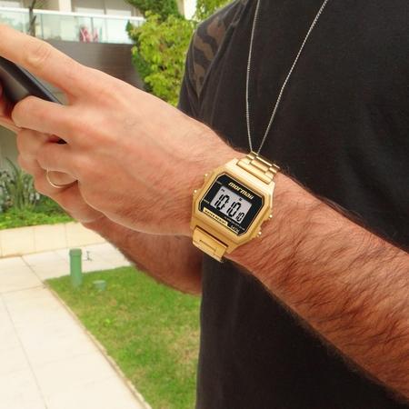 Imagem de Relógio Mormaii Masculino Digital Dourado Prova d'água com 1 ano de garantia