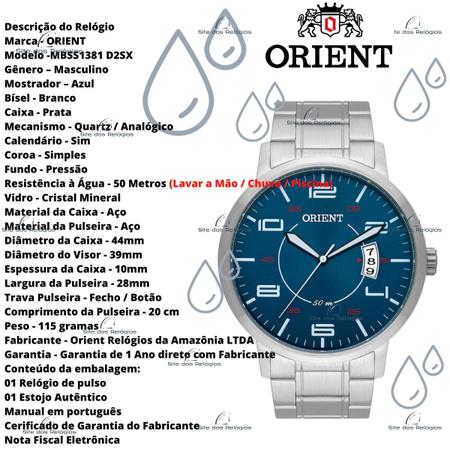 Imagem de Relogio Orient Masculino Azul MBSS1381 D2SX