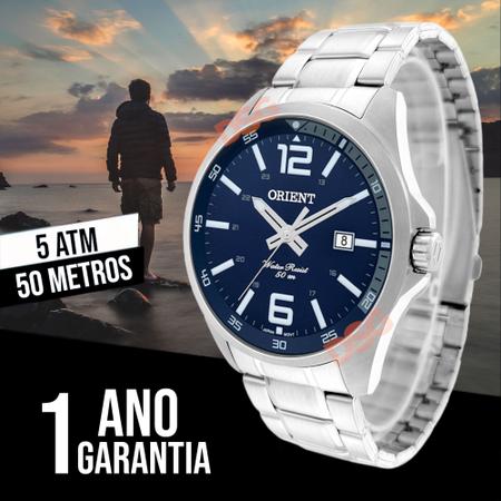 Relógio Orient Masculino Prata De Pulso Original Esportivo Prova D'Agua 50  metros - Relógio Masculino - Magazine Luiza