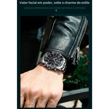 Imagem de Relógio Original Olevs Masculino Automático Prata Luxuoso