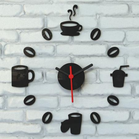 Imagem de Relógio Parede Cozinha Grande Personalizado Sala Café 35cm
