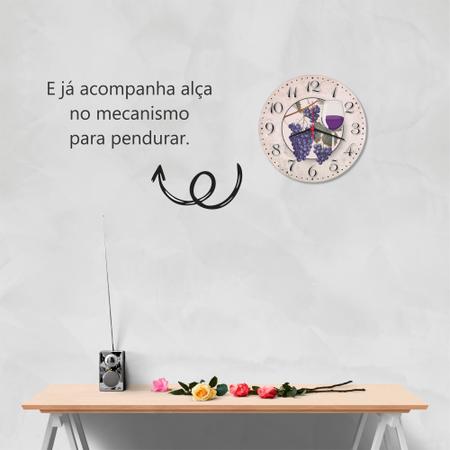 Imagem de Relogio Parede Decorativo Cozinha Adega Uva Fruta Presente 30cm