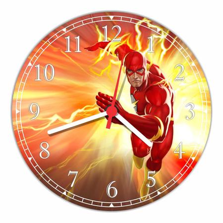Relógio Parede Flash Super Heróis Desenho Geek Quartz - Vital