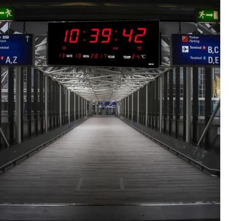 Imagem de Relógio Parede Led Digital Grande 47cm Data Termômetro Firma Academia Hospital