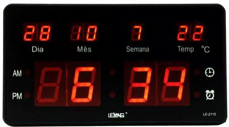 Imagem de Relógio Parede Mesa Led Digital Calendário Termômetro Le2115
