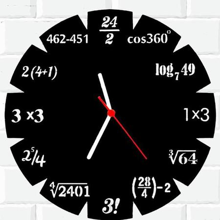 Imagem de Relógio Parede Vinil LP ou MDF Matematica Aritmética Escola 2
