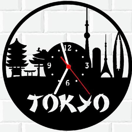 Relógio Parede Vinil LP ou MDF Tokyo Japão Cidade - 3D Fantasy Imagem de Relógio Parede Vinil LP ou MDF Tokyo Japão Cidade