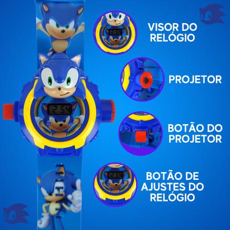 Sonic Relogio com Spiner, música e luzes NOVIDADE