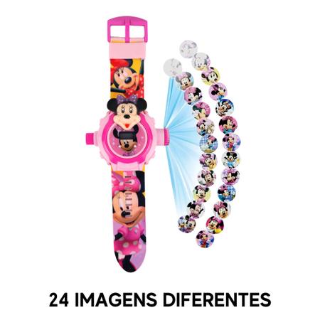 Imagem de Relogio Projetor Infantil de Pulso Minnie Presente Oferta