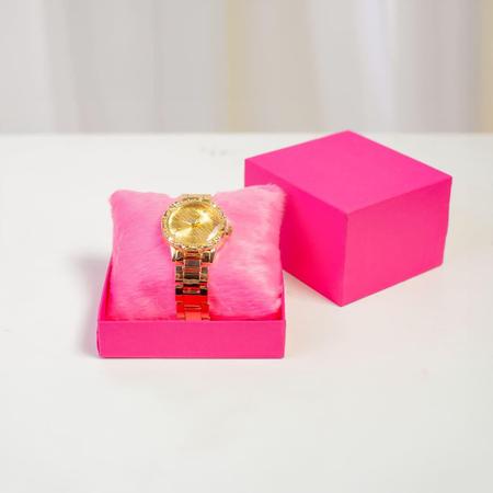 Imagem de Relógio Quartz Feminino Aço Inoxidavel Dourado Com Garantia