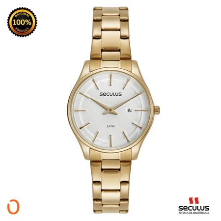 Rel gio Seculus Feminino Anal gico 77187LPSVDS1 Dourado FB