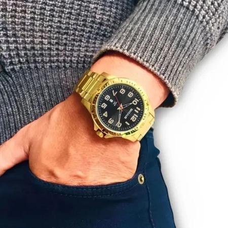 Imagem de Relógio Seculus Masculino Dourado Garantia 2 Anos 5atm 50m