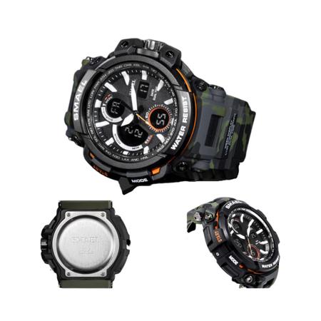 Rel gio Smael 1708 B Militar Shock Com NF Original Rel gio