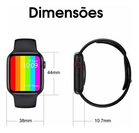 Relógio SmartWatch Digital App Bluetooth Musica Notificações - Preto