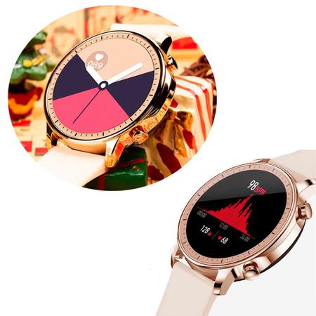 Imagem de Relógio Smartwatch Feminino Touch Screen Game Dourado Rosa